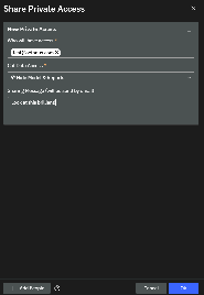 Private Access window with a list of users